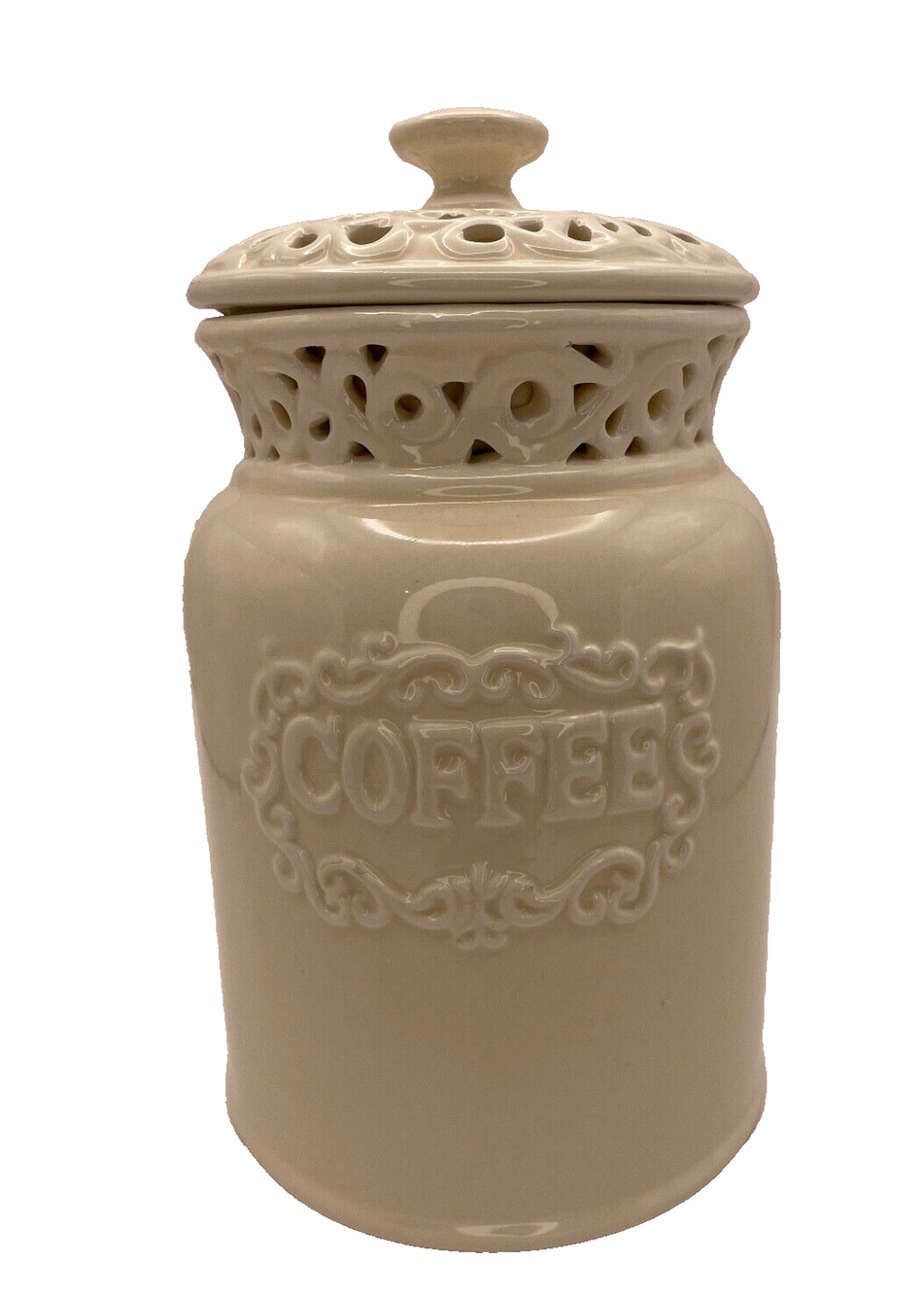 Pre-owned Ceramic Coffee Jar From California Pantry 6.75" Hermetic Seal